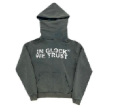 In Glock We Trust Hoodie Grey/White