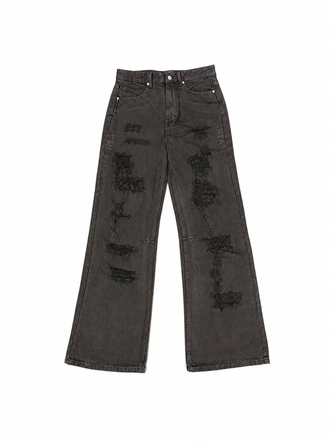 RTA Black distressed flare jeans
