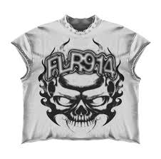 FLOOR 914 SKULL CUT OFF TEE WHITE