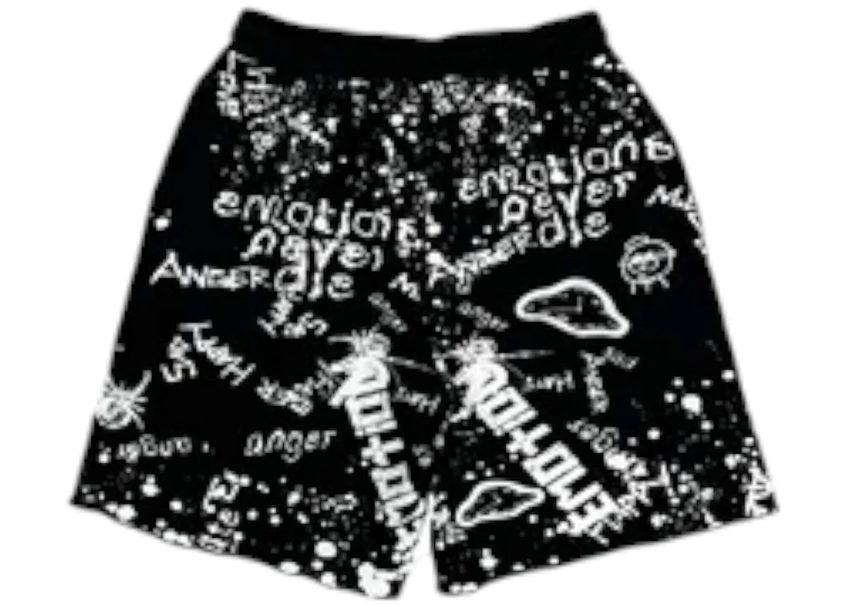 Mixed Emotions Graffiti Shorts Black