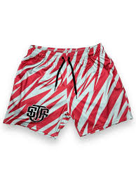 STFU Red Zig Zag shorts