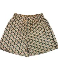 Bravest studio green and pink geometric pattern mesh shorts