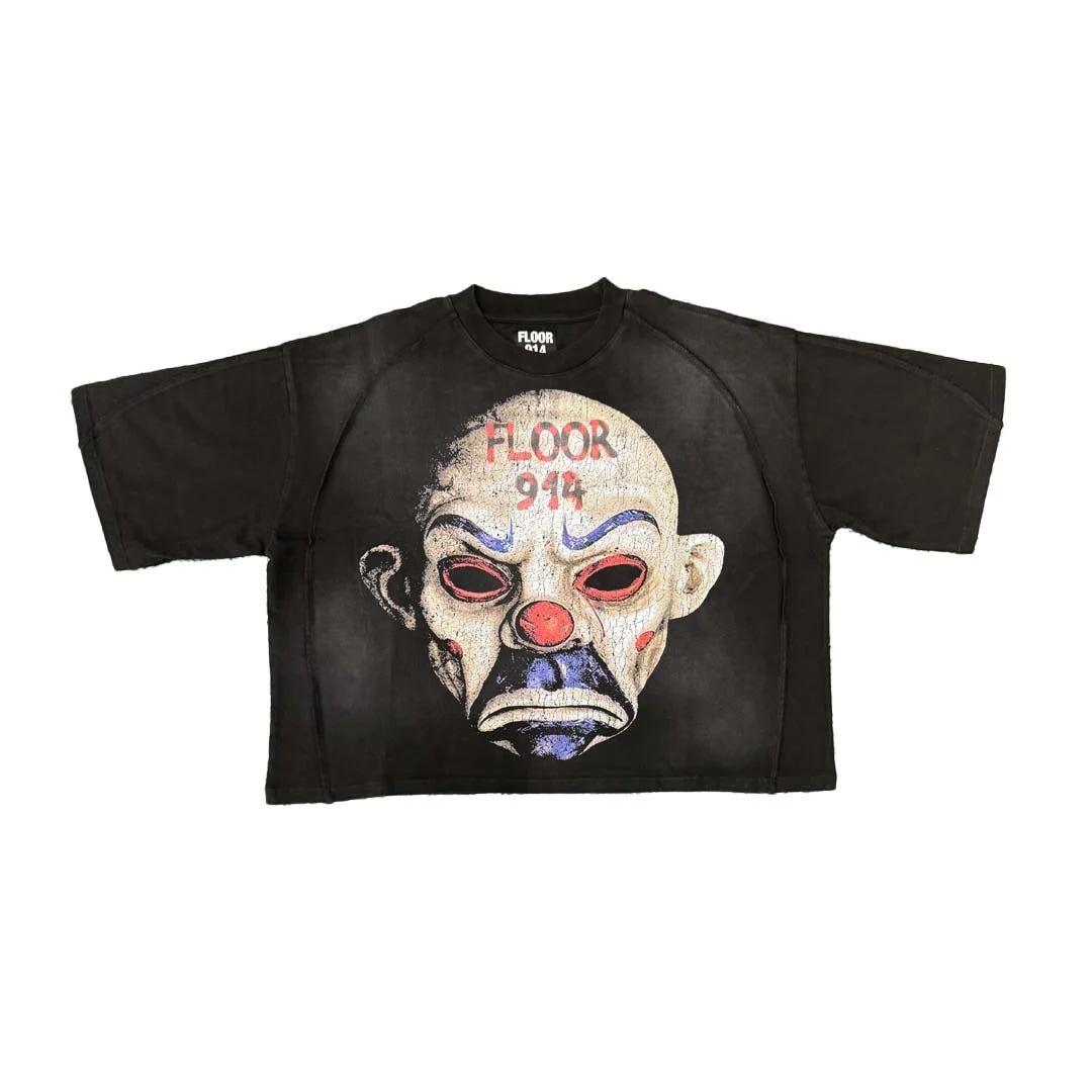 floor 914 oversized clown black tee