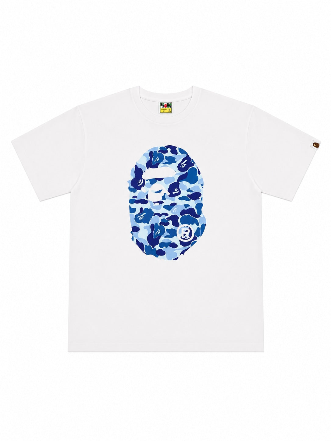 Bape Big head white and blue camo tee