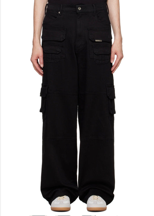 Rta Black Roman Denim Cargo Pants