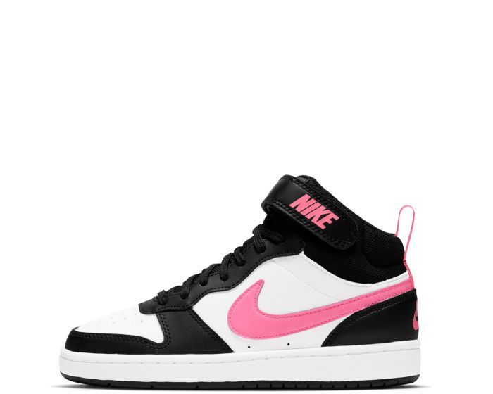 Nike Court Borough Mid 2 (GS) — Black/Sunset Pulse-White