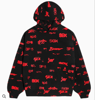 Sp5der SEX AOP HOODIE (PRODUCT A)-Black