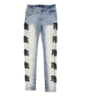 Mixed Emotions Monogram Denim Light blue wash