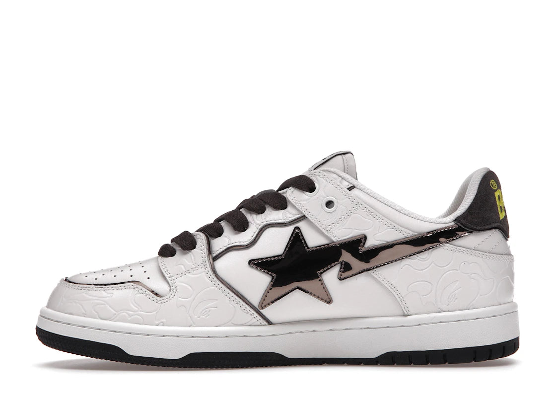 A Bathing Ape Bape SK8 Sta White Silver