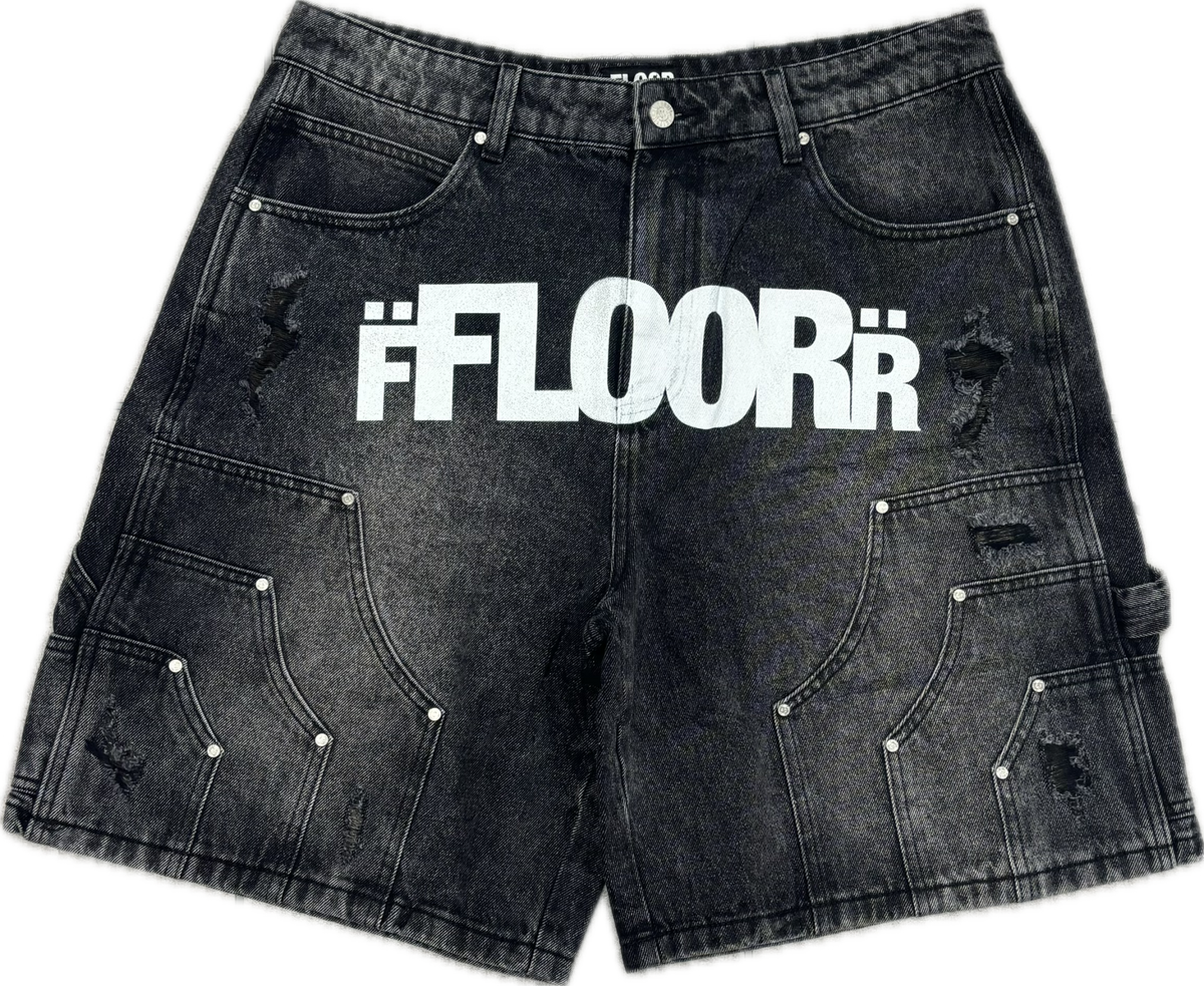 FLOOR 914 JEAN SHORTS BLACK WASH