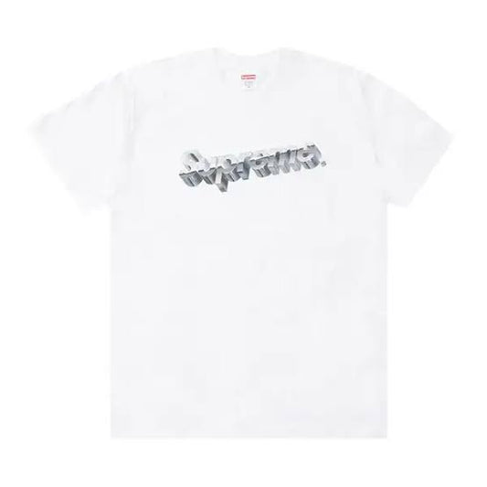 Supreme Chrome Logo Tee Heather White