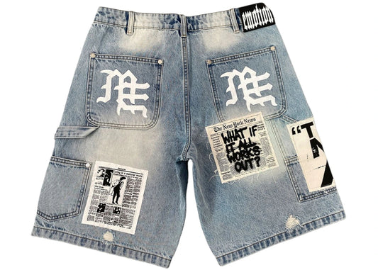 Mixed Emotions AI Denim Shorts Blue