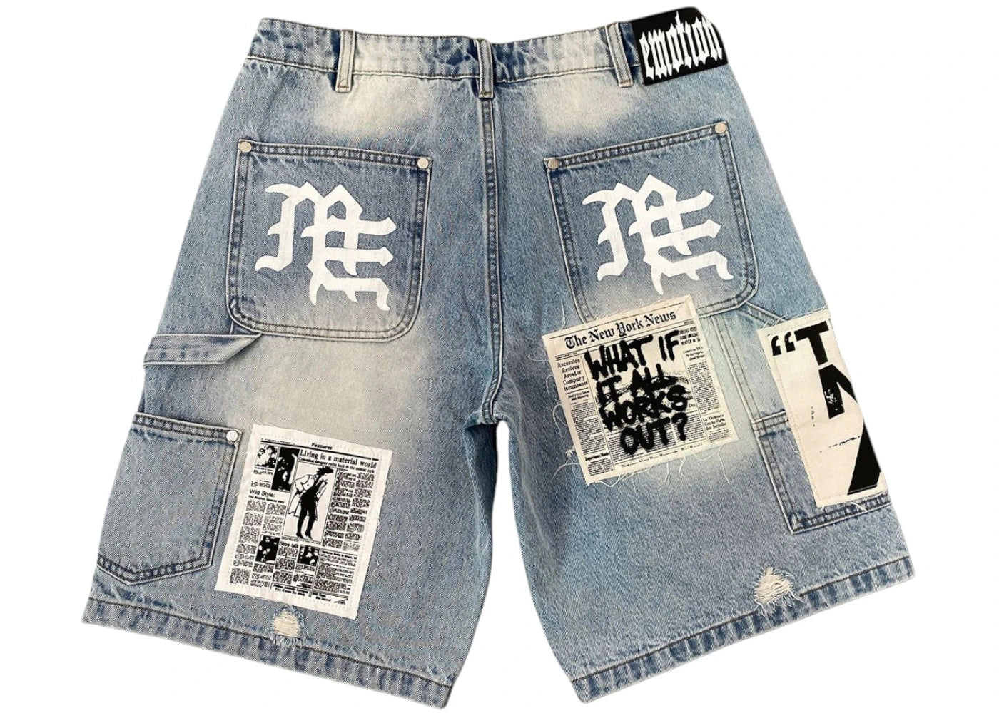 Mixed Emotions AI Denim Shorts Blue