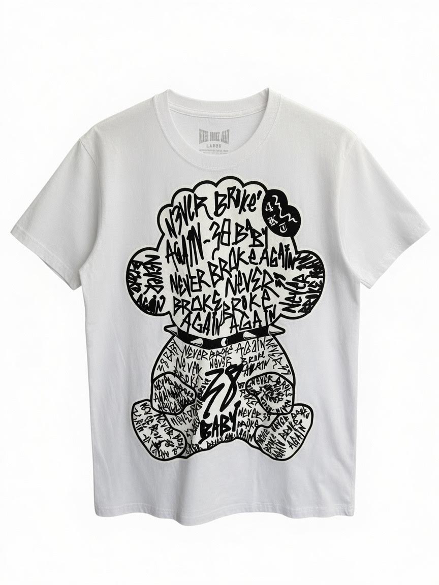 Never Broke Again Nba Young Boy White Tee