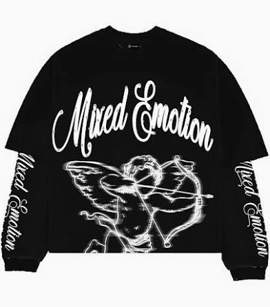 Mixed emotion black blur thermal long sleeve