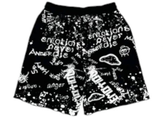 Mixed Emotions Graffiti Shorts Black
