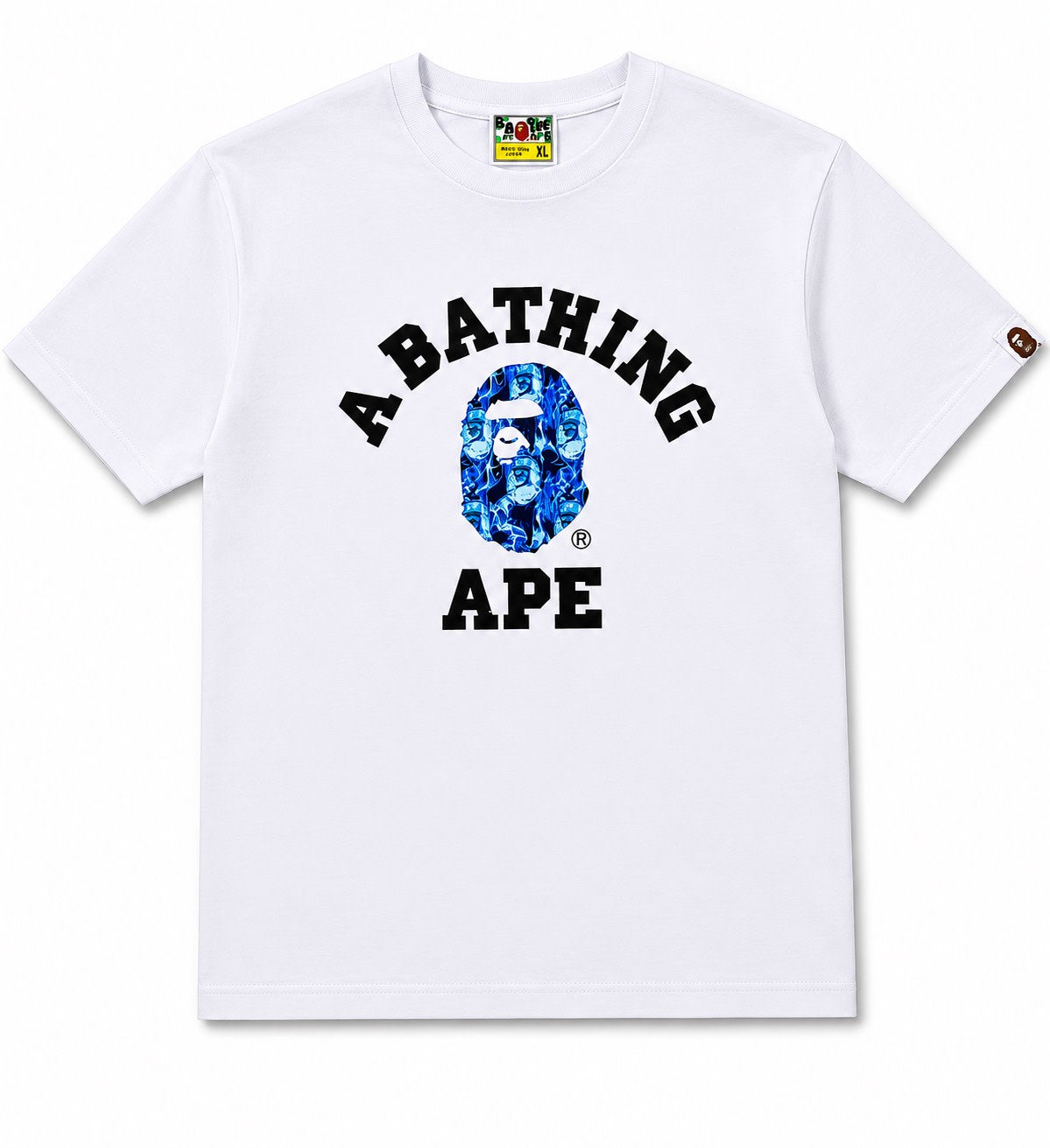 Bape ABC Camo college tee white blue