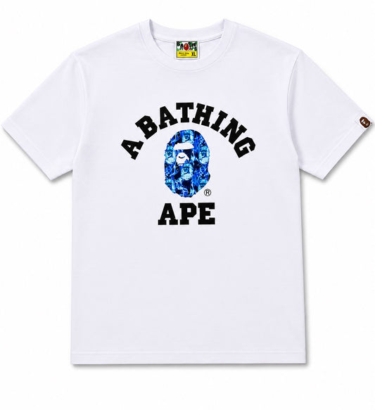 Bape ABC Camo college tee white blue