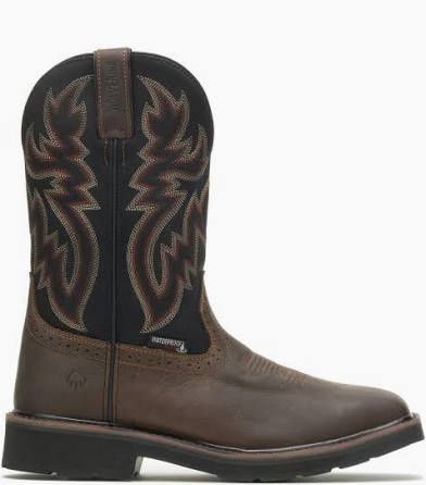 Wolverine Rancher Waterproof Steel Toe Wellington 10" Boots Black/Brown