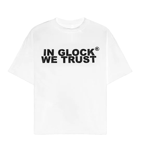 In Glock we Trust tee white/black