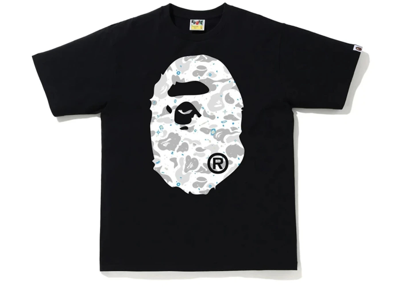 BAPE A Bathing Ape Space Camo Big Ape Head Tee Black