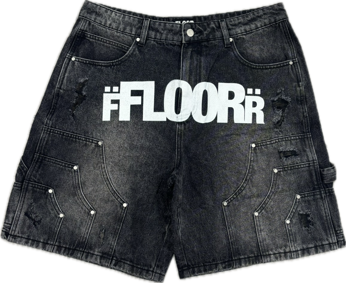 FLOOR 914 JEAN SHORTS BLACK WASH