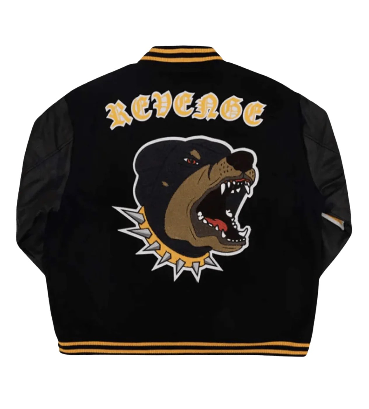 REVENGE ROTTWEILER VARSITY JACKET BLACK