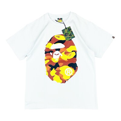 BAPE 1st Camo Big Ape Head T-shirt White Orange | A Bathing Ape