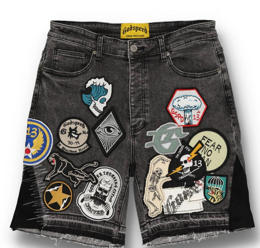 Patchwork Denim V2 Gray Shorts  GODSPEED NEW YORK