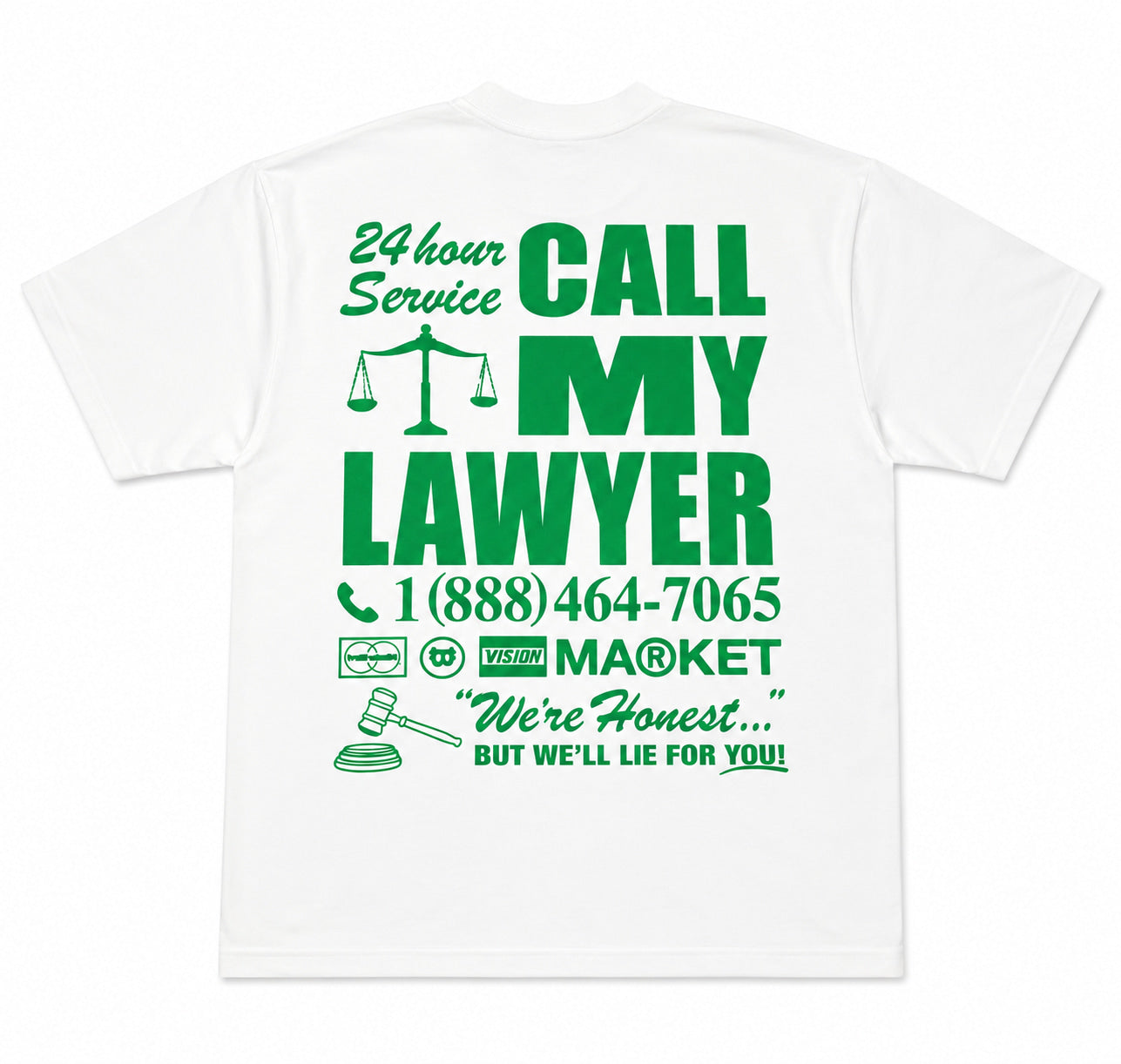 MARKET "CALL MY LAWYER" TEE WHITE/GREEN