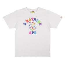 Bape ABC rainbow tee multicolor/white