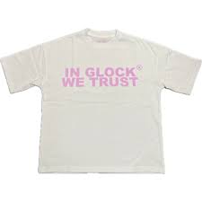 In Glock we Trust  tee white/pink
