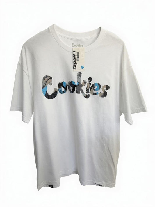 White/Light Blue Camo Cookies Tee