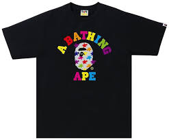 Bape star pattern college tee black