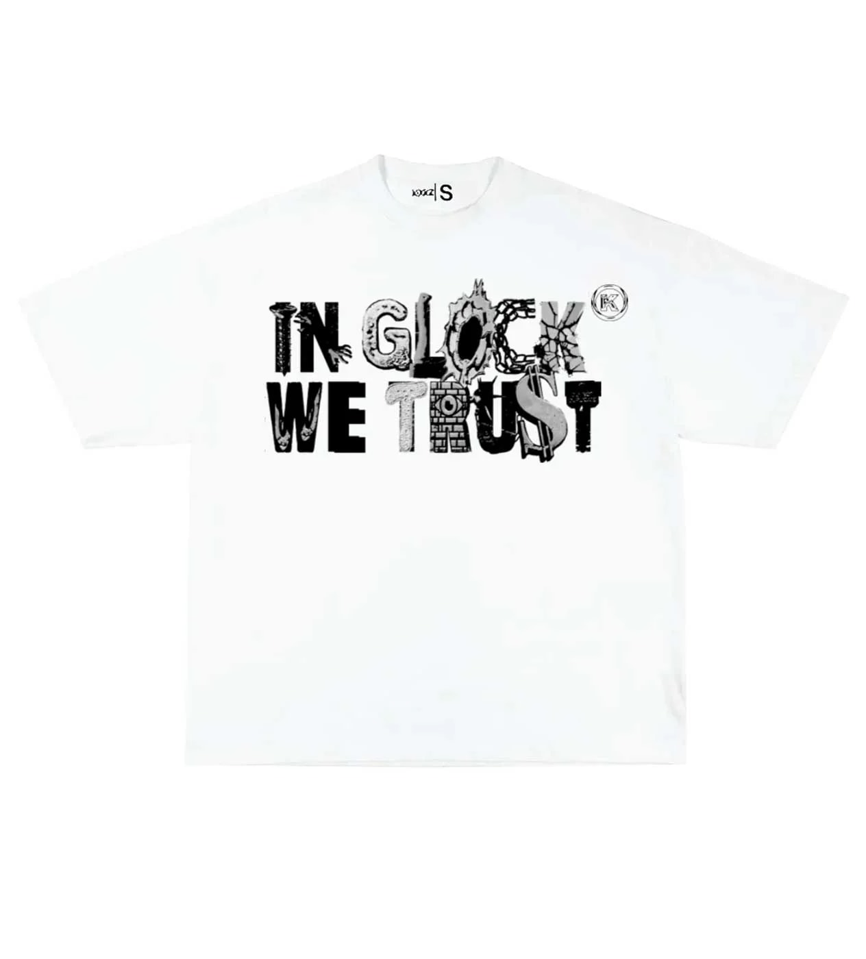 KIXKS IN GLOCK WE TRUST TEE SCRAPYARD WHITE/BLACK