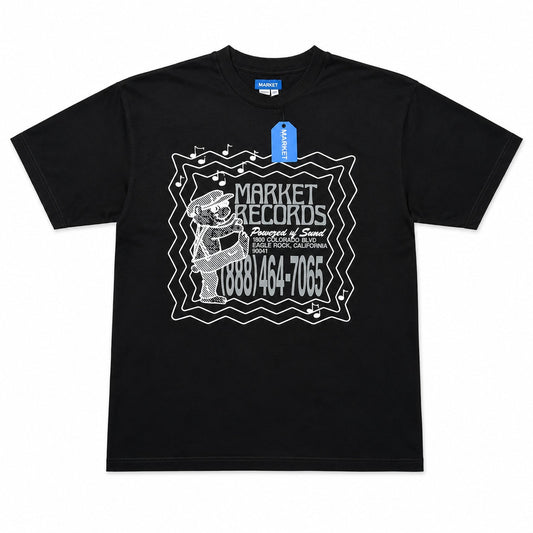 MARKET RECORDS TEE BLACK/GREY