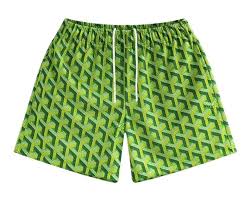 Bravest studio green geometric pattern mesh shorts