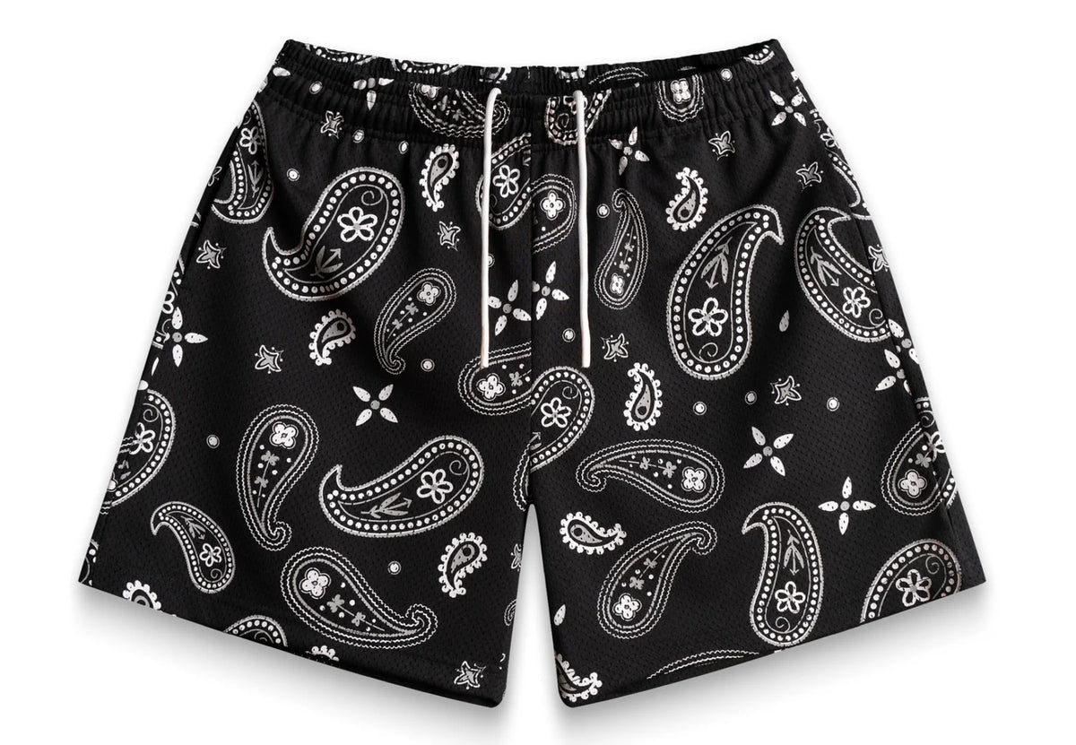 Bravest studio shorts  black bandana mesh shorts