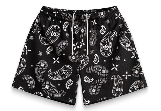Bravest studio shorts  black bandana mesh shorts
