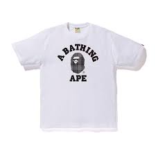 Bape check college tee white/black