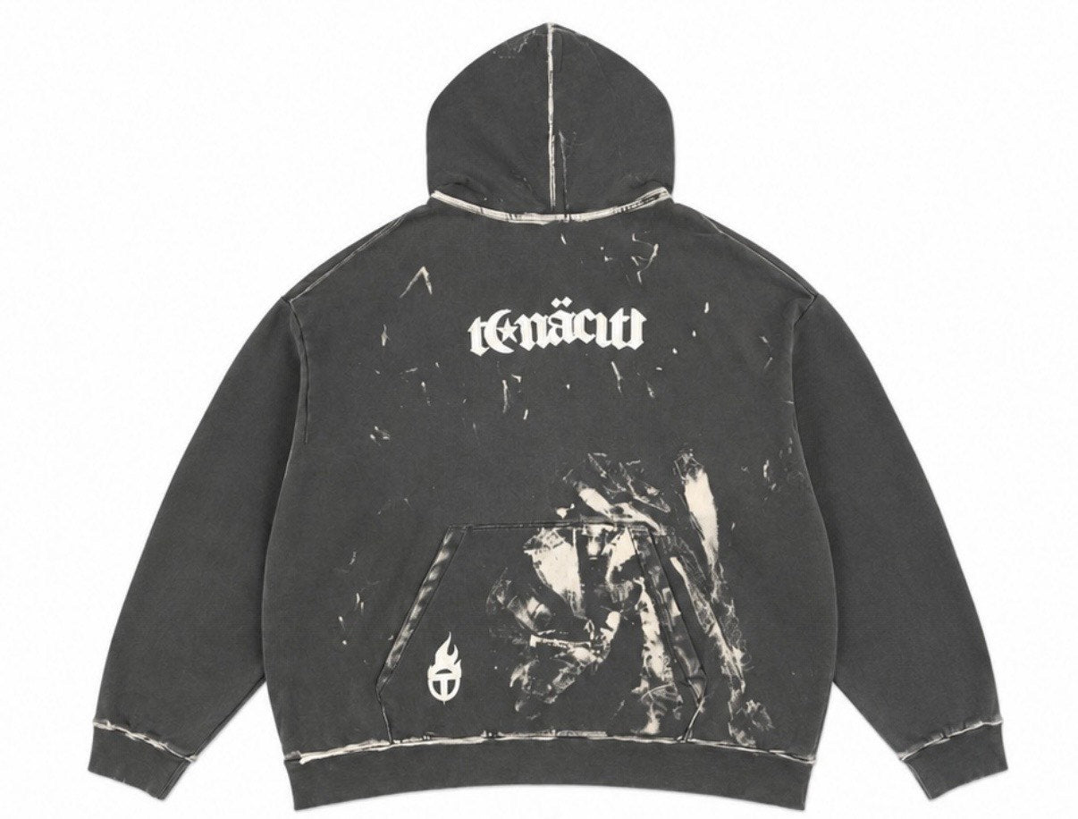 Tenaciti grey and bleach hoodie