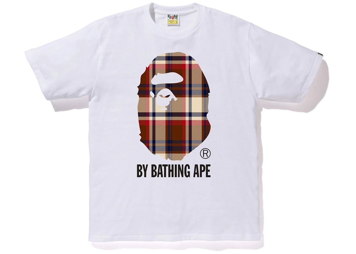 BAPE Check By Bathing Ape Tee White/Red