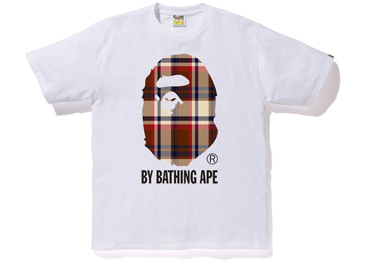 BAPE Check By Bathing Ape Tee White/Red